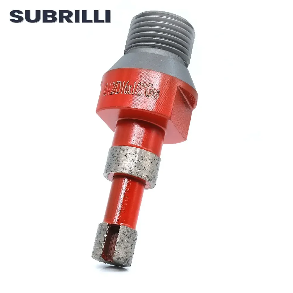 SUBRILLI 1pc Diamond Drilling Milling Finger Bit 1/2GAS Marble Quartz Ceramic Granite Hole Saw Shaping Enlarge Grinding tool