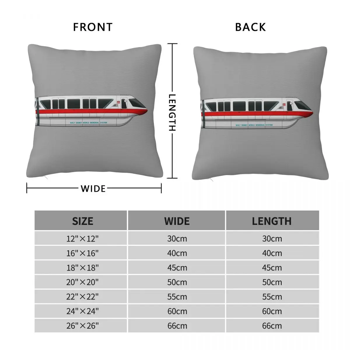 Monorail Red Square Pillowcase Polyester Linen Velvet Creative Zip Decor Throw Pillow Case Home Cushion Cover Wholesale