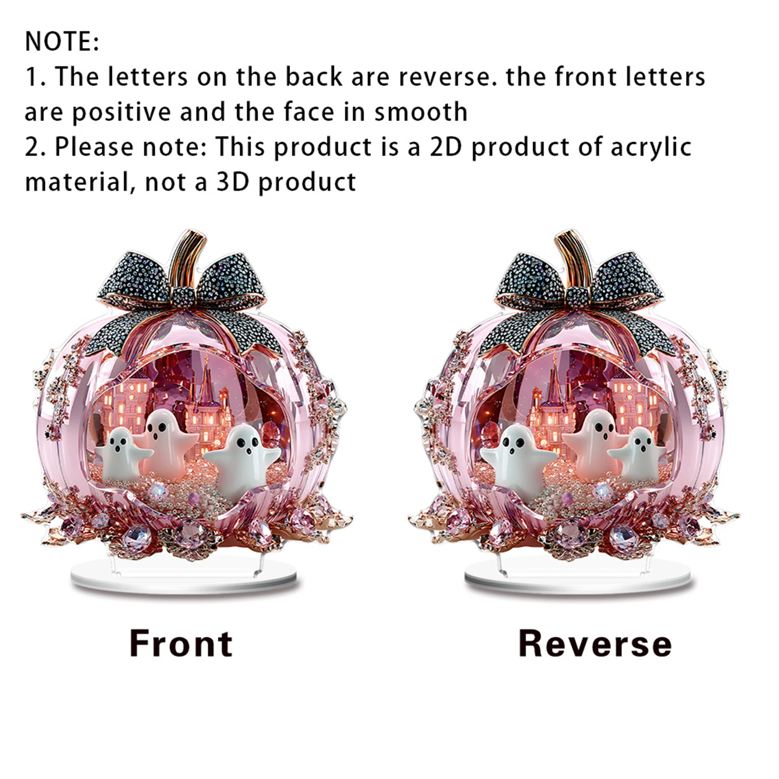 زينة حفلات الهالوين مخيف أكريليك كريستال شبح 2D تمثال مسطح زخرفة الجدول محور للديكور المنزل