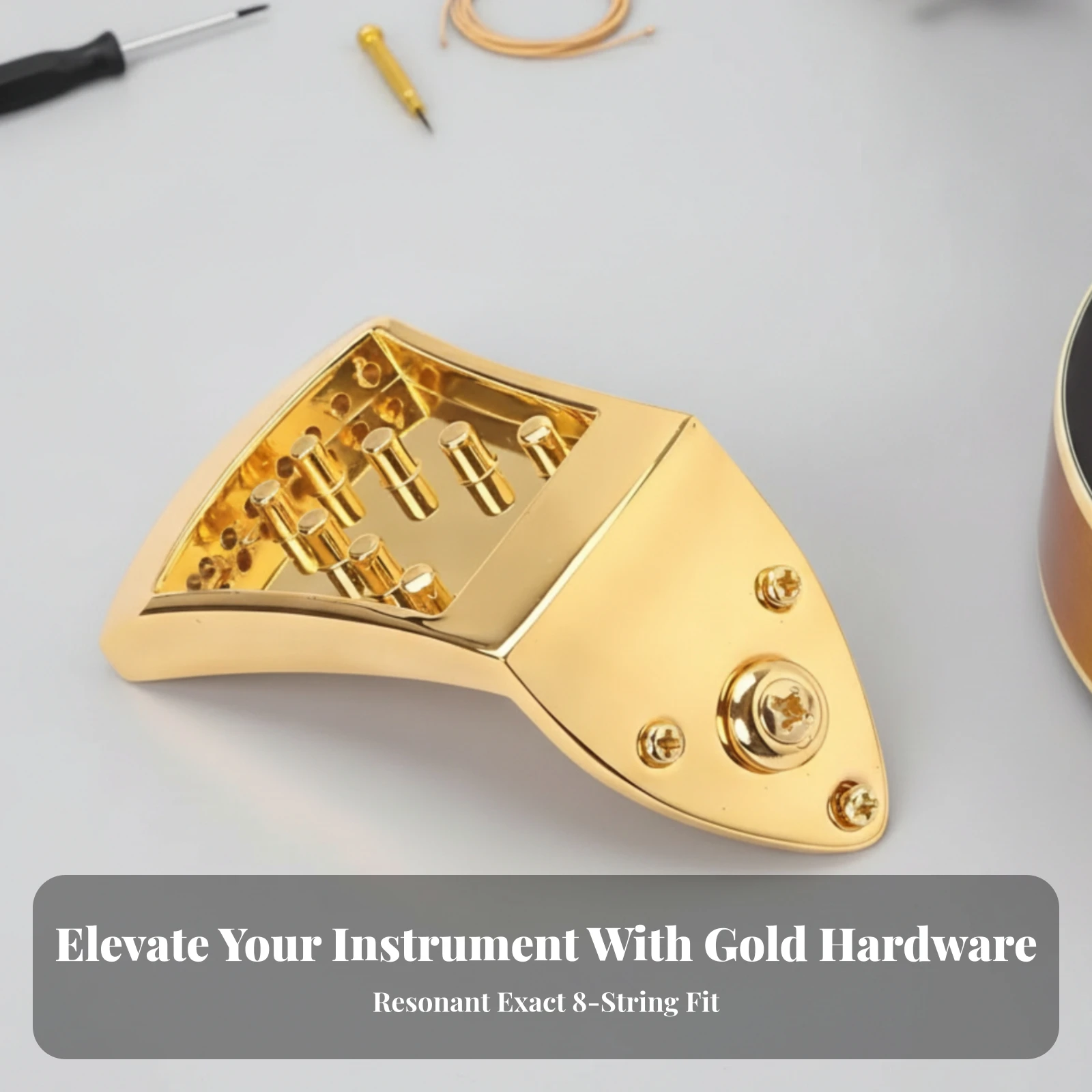 8弦マンドリン用テールピース、スリムタイプ、楽器部品、研磨仕 - Musical Instrument Mandolin のレビューと価格