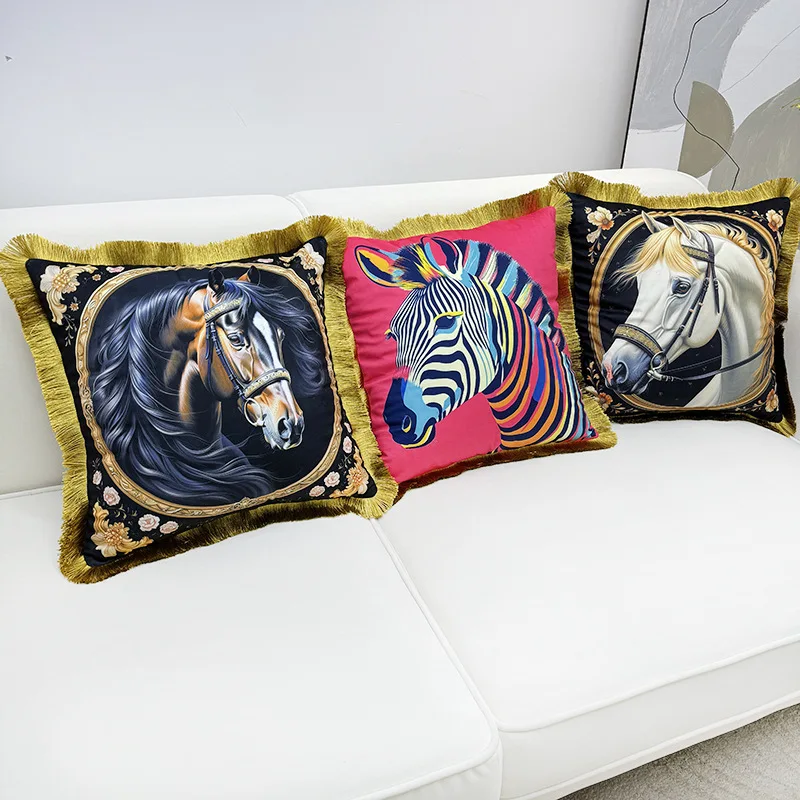 Luxury Double Sided Throw Pillow Cover European Style Sofa Cushion for Living Room Bedroom