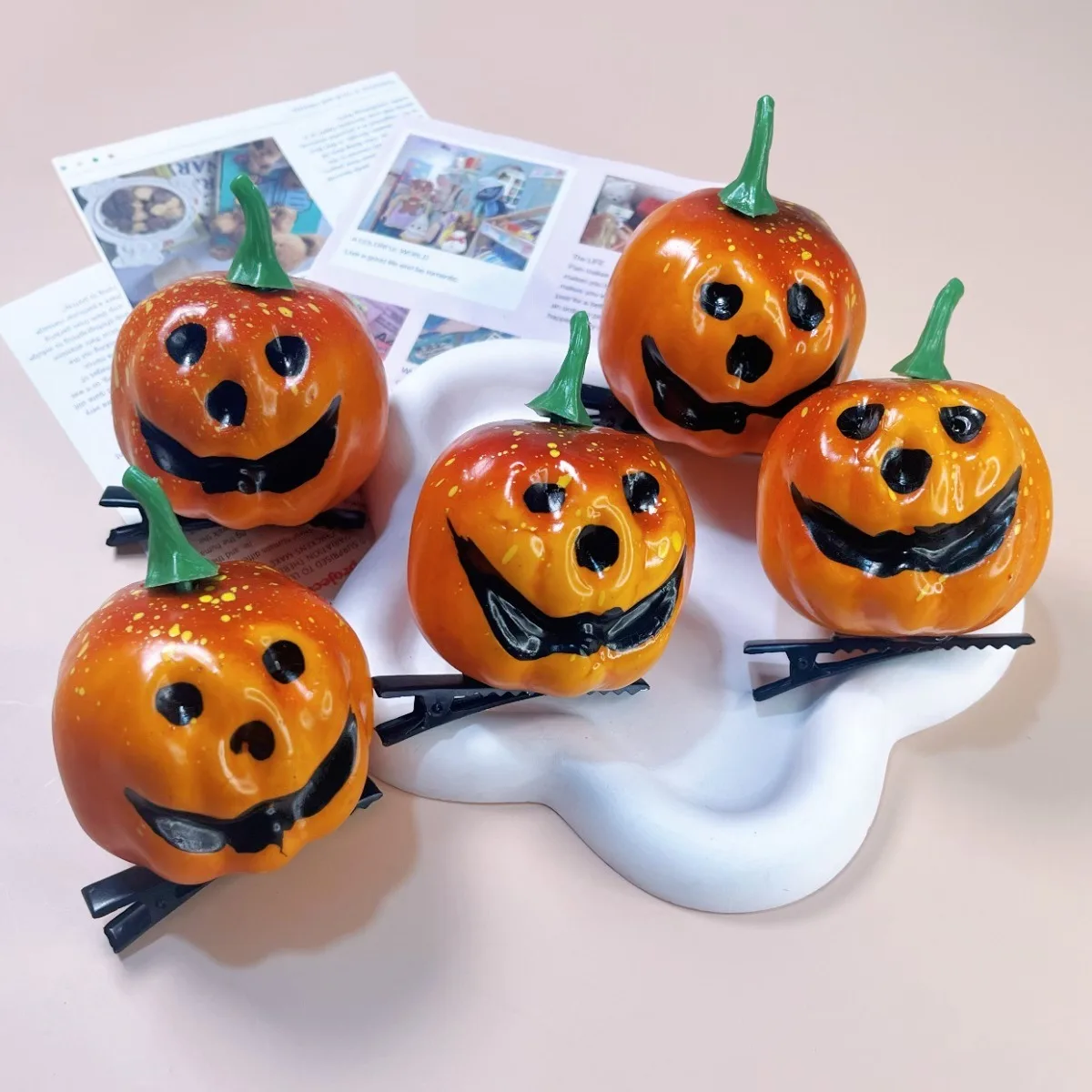 Halloween Hair Clip Simulation Pumpkin Smiling Face Headwear Ghost Festival Hair Accessories Trick or Treat Happy Halloween Day