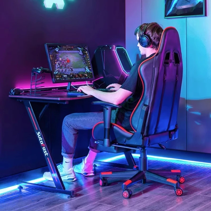 

/Ergonomic Recliner Gaming Chair Designer Rotating Footrest Waist Pillow Office Chair Modern Elastic Chaise De Bureaux Furniture