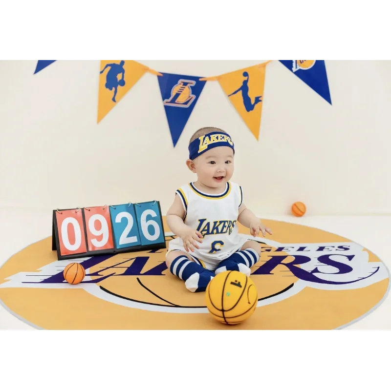 Accesorios de fotografía del centenario del tema del bebé de baloncesto, ropa de fotografía del centenario