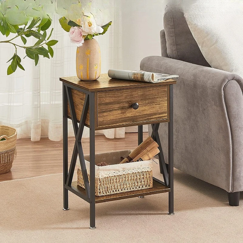 

Прикроватные тумбочки (комплект из 2 шт.), современные, с ящиками и полками для хранения, на колесиках, для гостиной и спальни.