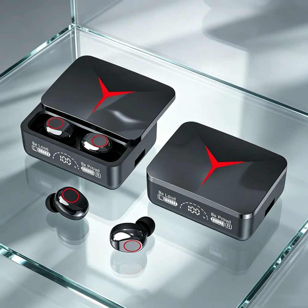 Wireless Bluetooth Headphones TWS Game Earbuds Earphones Digital Display Heaset Large Capacity Charging Case ﻿ ﻿