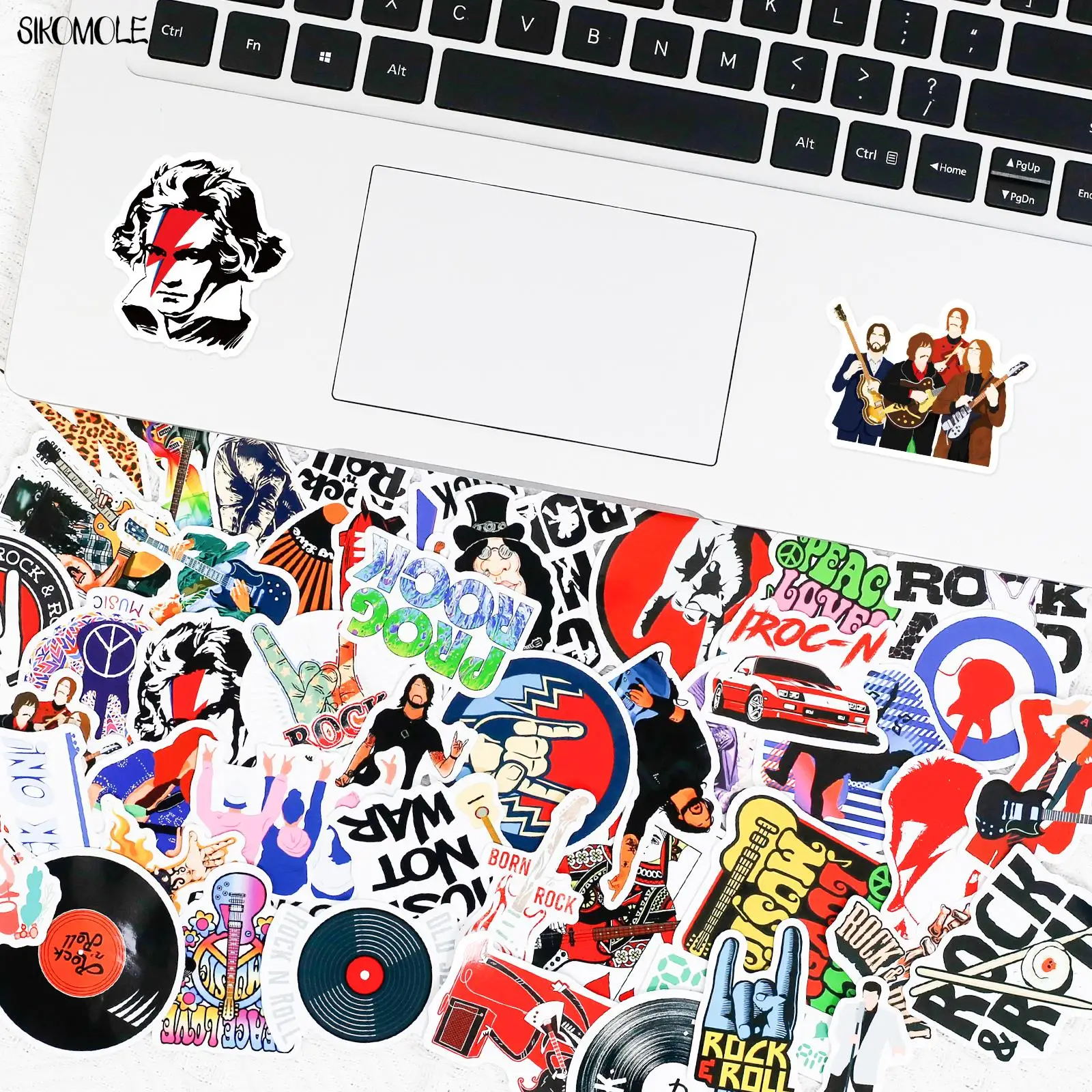 10/30/50PCS Cartoon Record Guitar Music Band Stickers DIY Toy Skateboard Motorcycle Laptop Snowboard Decals Graffiti Sticker F5