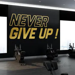 Never Give Up Gym Quote Wall Sticker Vinyl Bodybuilder Motivation Fitness Sport Words Decals Removable Transfer DIY Murals Z553