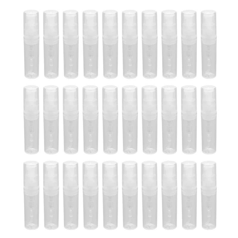 30Pcs Clear 2Ml Atomizer Plastic Bottle Spray Disposable Perfume Empty Sample Bottle for Travel Party