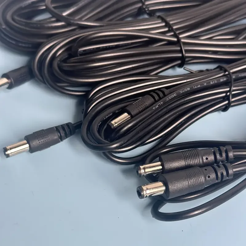DC Power Plug Cable 5.5 x 2.1mm Male To Male CCTV Adapter Connector Cable 12V Power Extension Cords 1M/3M/5M/10M