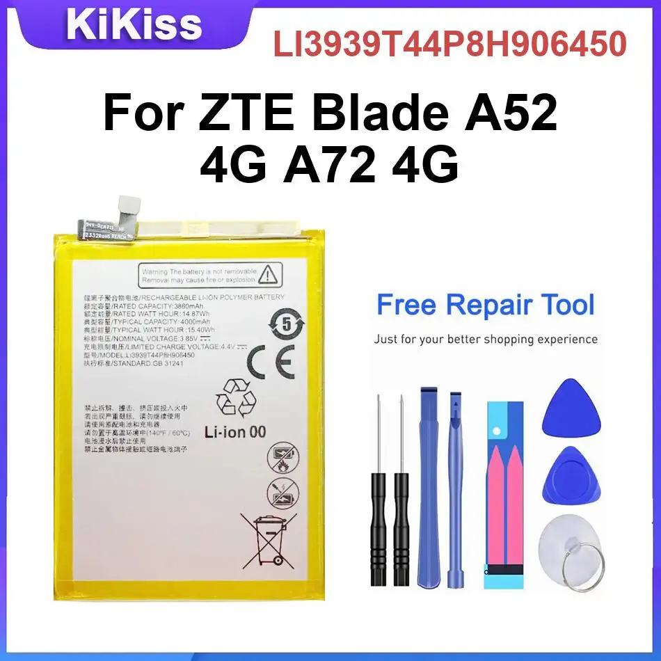Battery For ZTE Blade 20 Smart A2/Plus A3 A510 A72 4G A520 A6 A610 V40S A5S L3 L4 Pro L5 Plus L8 QLux T660 V7/8/9 Z855 X3/9 Z982