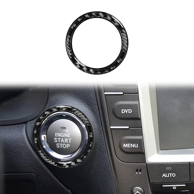 لكزس IS IS250 IS300 IS350C 2006-2012 ألياف الكربون المحرك بدء وقف زر غطاء الكسوة ملصق مائي اكسسوارات