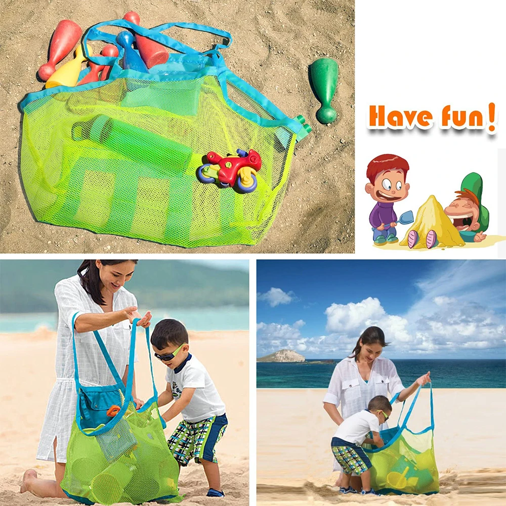 Mesh Beach Bag Extra Large and Totes Backpack Toys Towels Sand Away For Holding  Children  Market Grocery Picnic