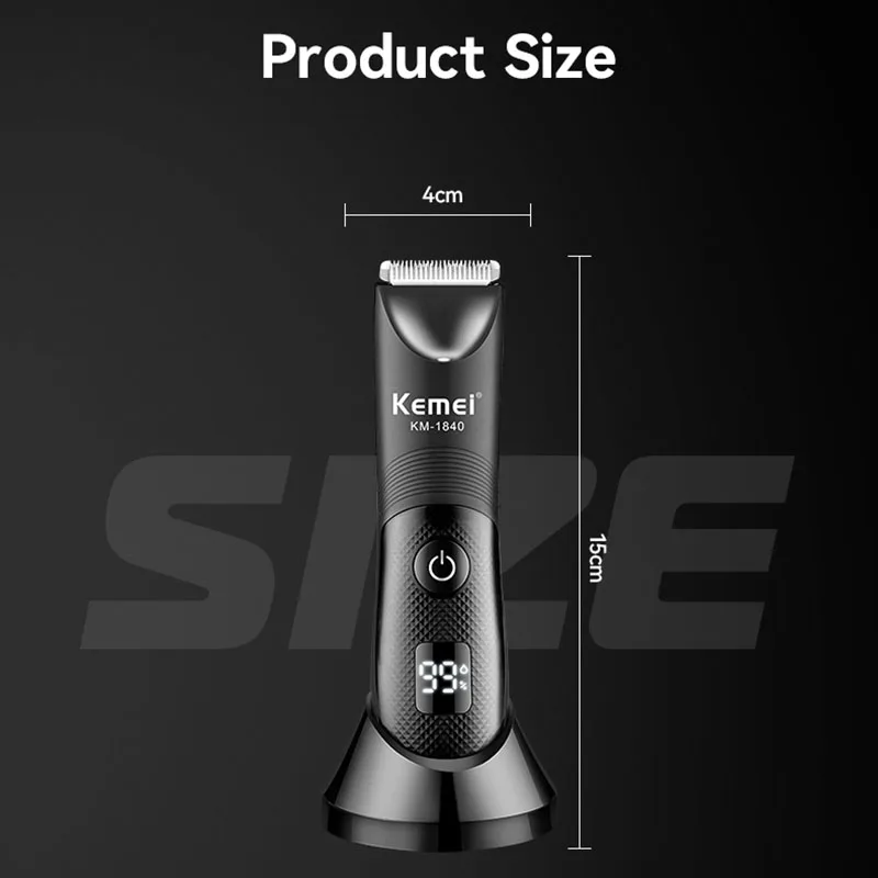 Kemei ماكينة حلاقة كهربائية المهنية مقاوم للماء مقص الشعر اللاسلكي الحساسة منطقة المتقلب اللحية سيدة الجسم الحلاقة KM-1840
