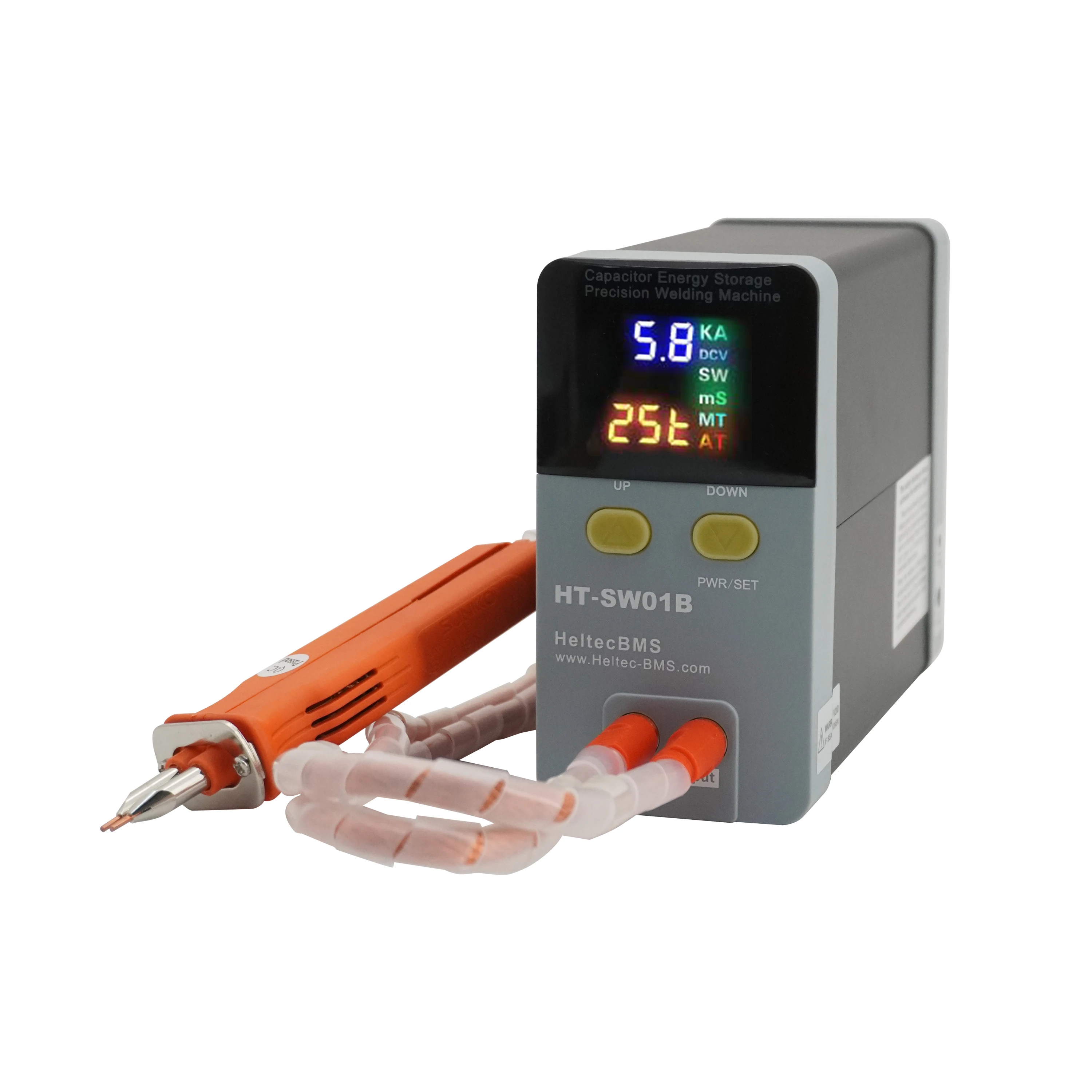 Heltec-Soldador Portátil Pequeno Ponto com Display LED, Máquina de Solda com Capacitor, Bateria De Armazenamento, 21kW, 12kW, 36kW, 42kW, 0,5mm Espessura