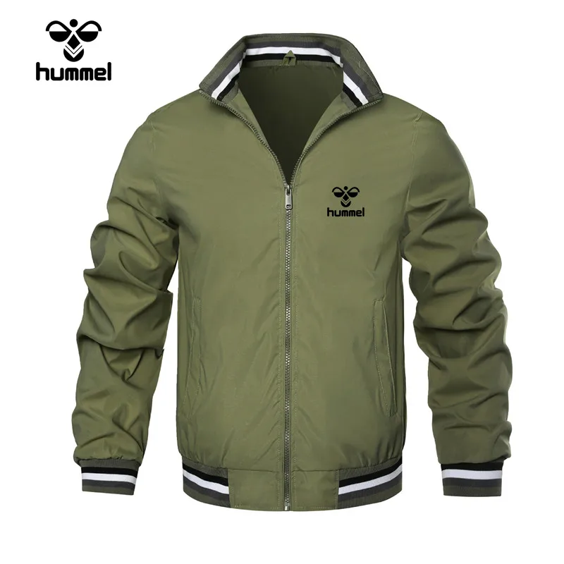 2024 Fashion Brand HUMMEL Men\'s Trench Jacket Short Jacket Spring Summer Men\'s Casual Outdoor Blazer Men\'s Coat Men\'s Clothing