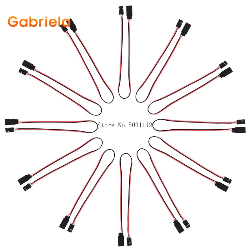 10 Pcs 3Pin 150/300mm/500mm JR Style Servo Extension Servo Extension Lead Wire Cable For RC Futaba JR Male to Female 30cm 3P
