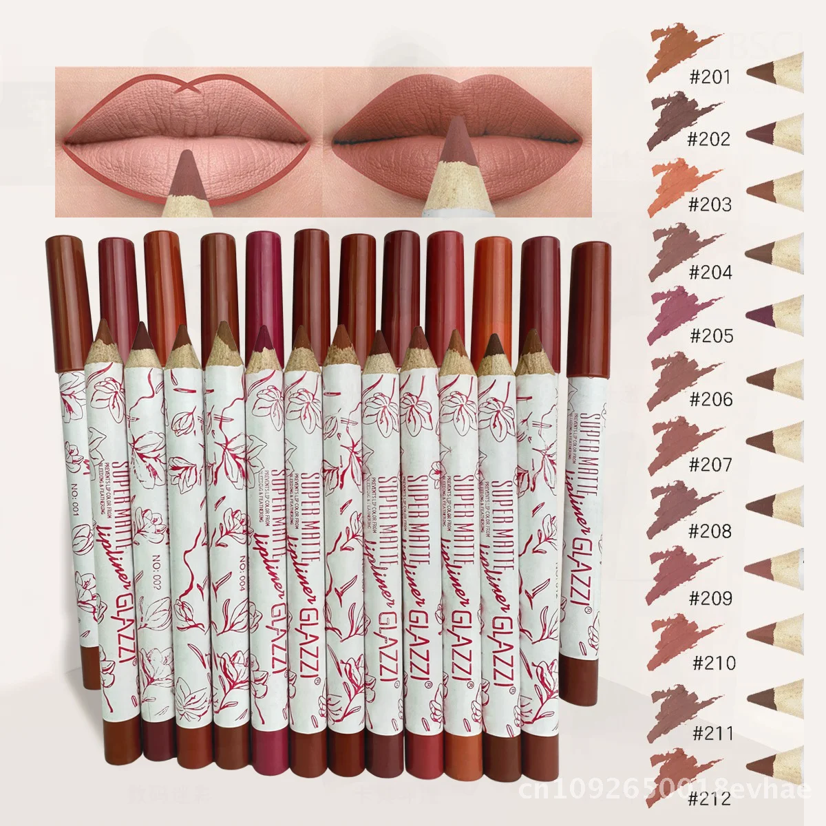 GLAZZI Set di penne per rossetto opaco a 12 colori a forma di fiore con fodera per labbra Facile da colorare Trucco labbra universale all'ingrosso