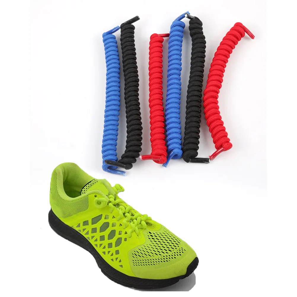 

6pcs Elastic Shoe Laces Set Curly Spring Shoelaces For Adults Seniors Easy Fit No Tie Required Sneakers Casual Shoes
