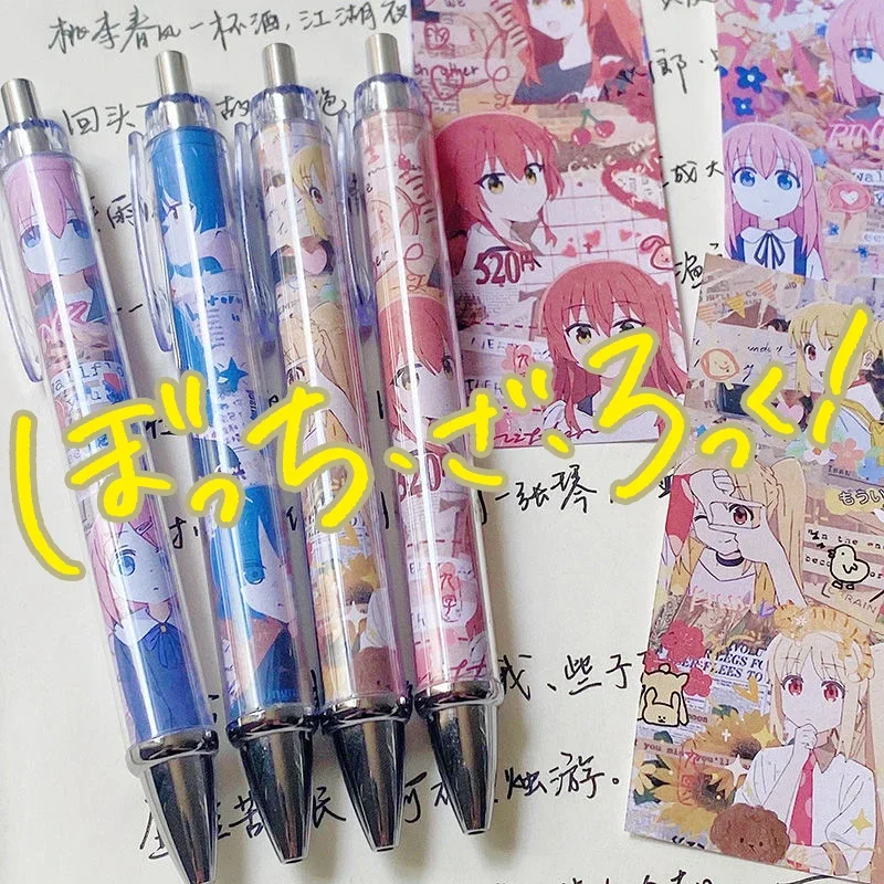 1/4PCS Gotoh Hitori Yamada Ryo Kita Ikuyo Ijichi Nijika Popular Anime Peripheral Customized Press Gel Pen Aesthetic Stationery