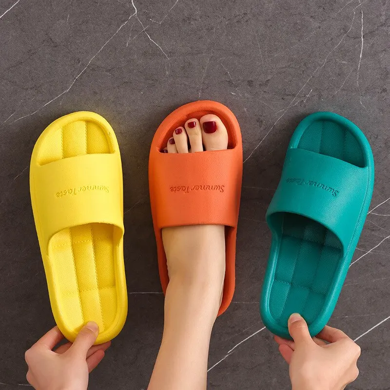 Men And Women Super Soft Eva Thick Platform Slides Minimalist And Comfortable Indoor Bathroom Non Slip Slippers Women Slippers