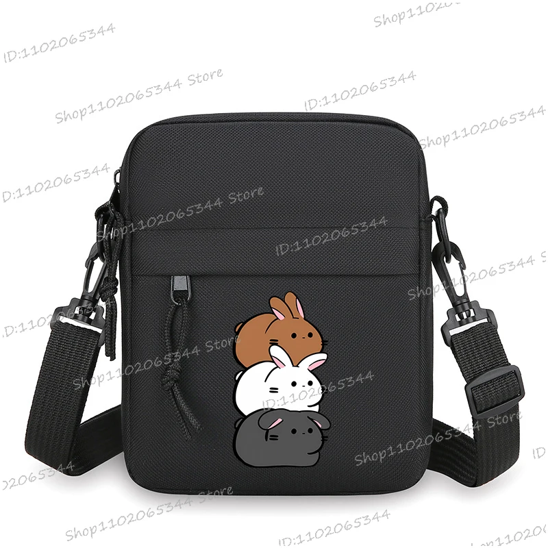 Funny Rabbit Duck Print Small Square Shoulder Bag Men Women Trendy Casual Mobile Phone Bag 2025 Homme Zipper Crossbody Bag