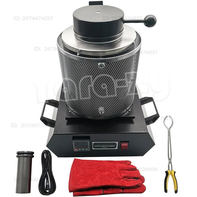 3KG Digital Gold Melting Furnace Machine Heating Capacity 2100W Casting Refining Precious Metal Silver Jewelry Casting Tool