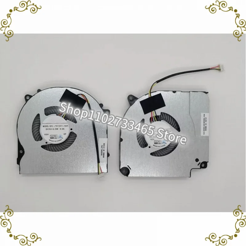 Laptop CPU GPU Cooling Fan for Shinelon T3 PRO 6-31-NH5E2-202 EGC-77100V1-0AH