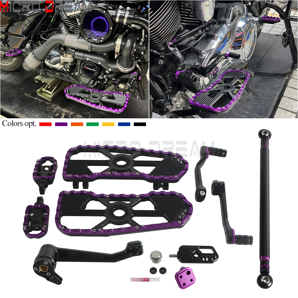 For Harley Touring FLHX FLHR 2014-2026 Motorcycle Driver Floorboards Passenger Footpegs Brake Arm Shift Linkage Lever Pedal Kits