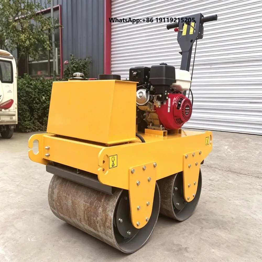 DR600A 45 0kg Walk-Behind Double Drum Vibratory Road Roller 600mm Width 20kN*2 GX270 Engine