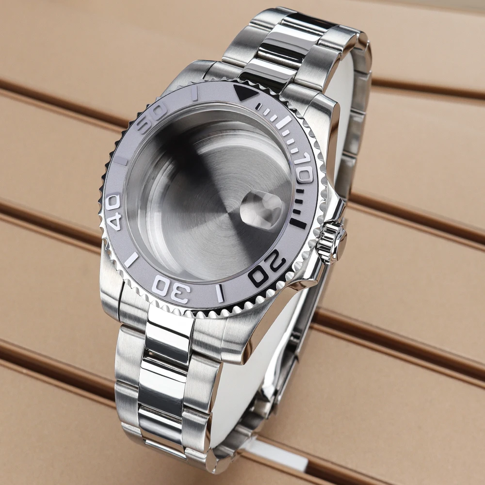 

Набор серебряных ремешков для часов 40 мм для корпусов SUB GMT Yacht-master, механизмов NH35, NH36, NH34, NH38, NH70, Eta2824, Miyota8215, с выдвижной застежкой.