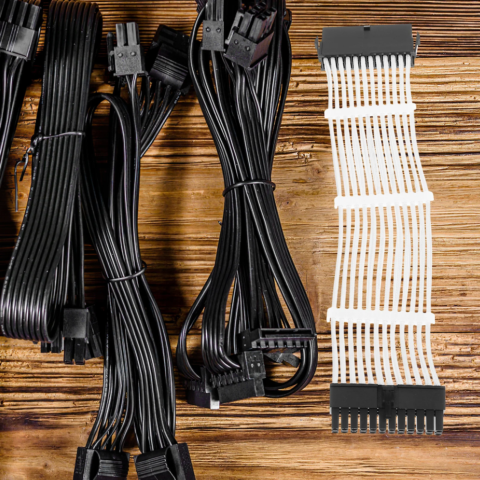 

1Set Cable Extension Kit 25cm Silicone Copper GPU Pcie 24pin Atx Modular Power Supply Extension Cable Cables