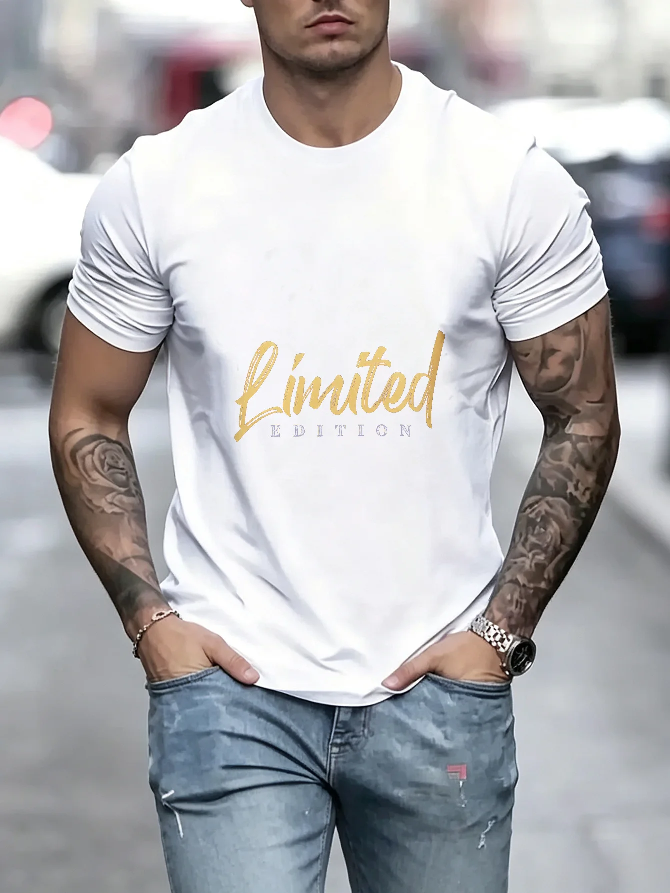 Unisex Limited Edition Gold Typography TShirt, Stylish Graphic Casual Streetwear, Premium  Tee, Modern Minimalist Design, Trendy Gift for Men and Women