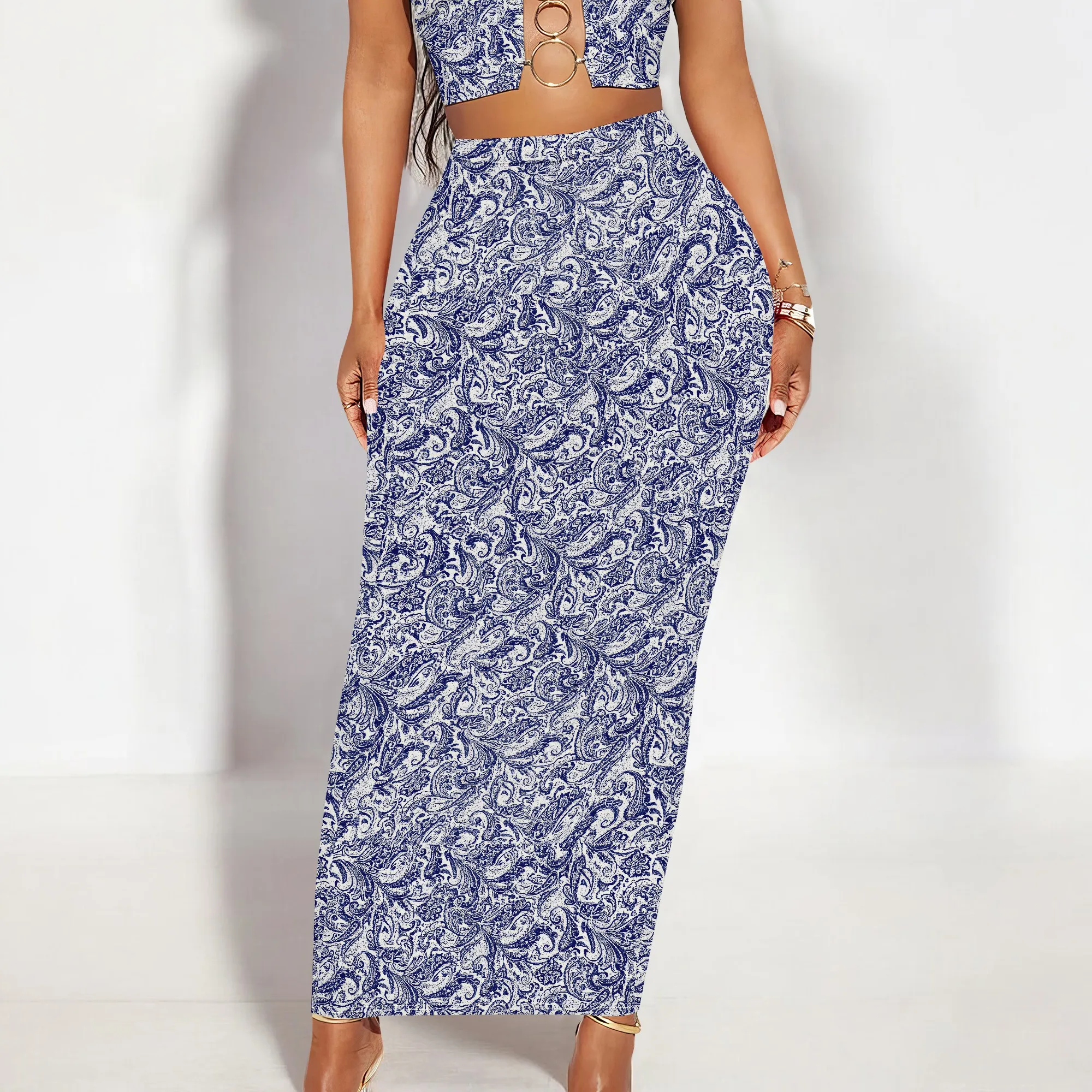 Women's Long Midi Pencil Skirt - High Waisted Bodycon Summer Casual Club Going Out Y2K Tight Skirts