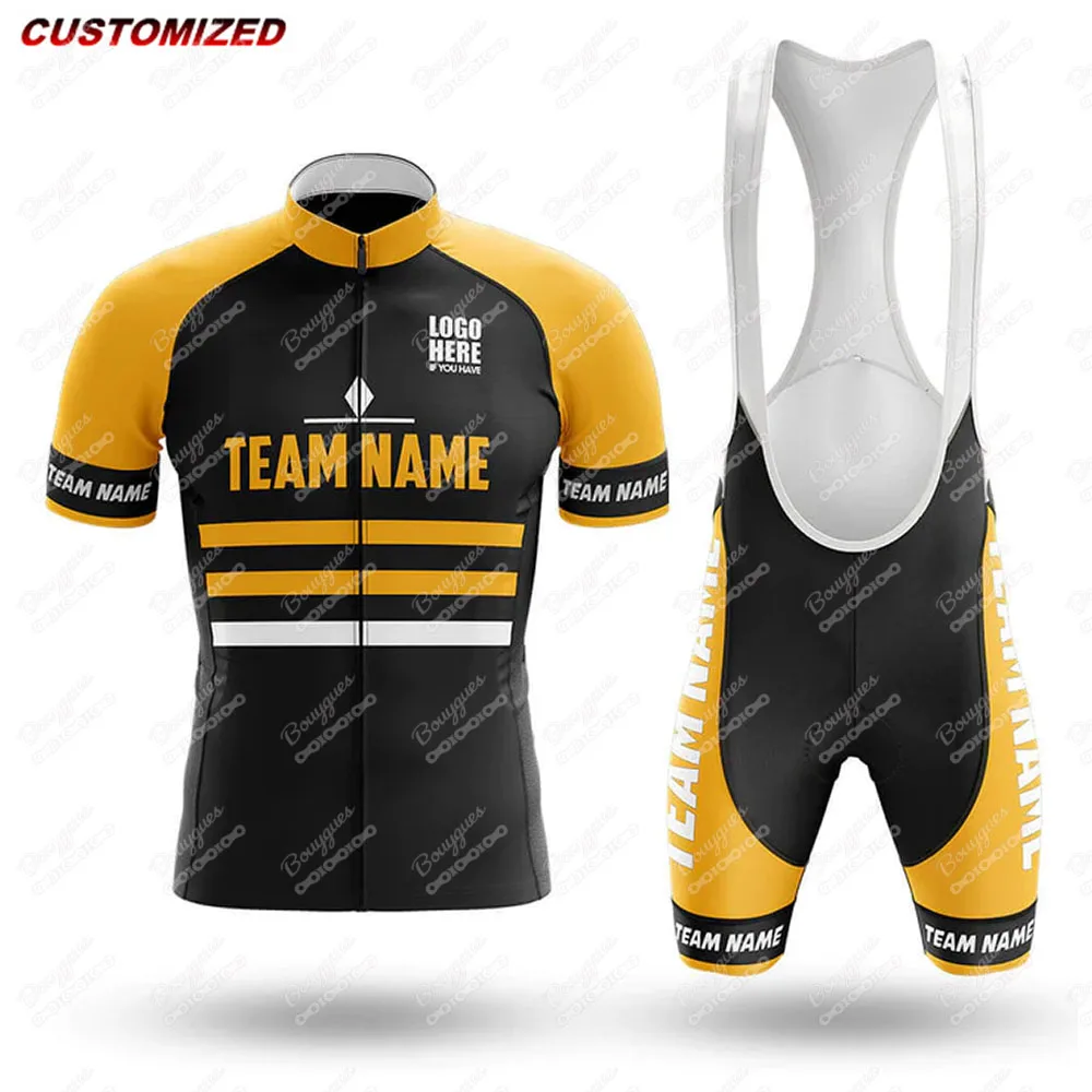 Customized Team Name （4）Men Short Sleeve Cycling Jersey Sets Maillot Ropa Ciclismo Outdoor sports Bicycle Clothing Bike Shirts