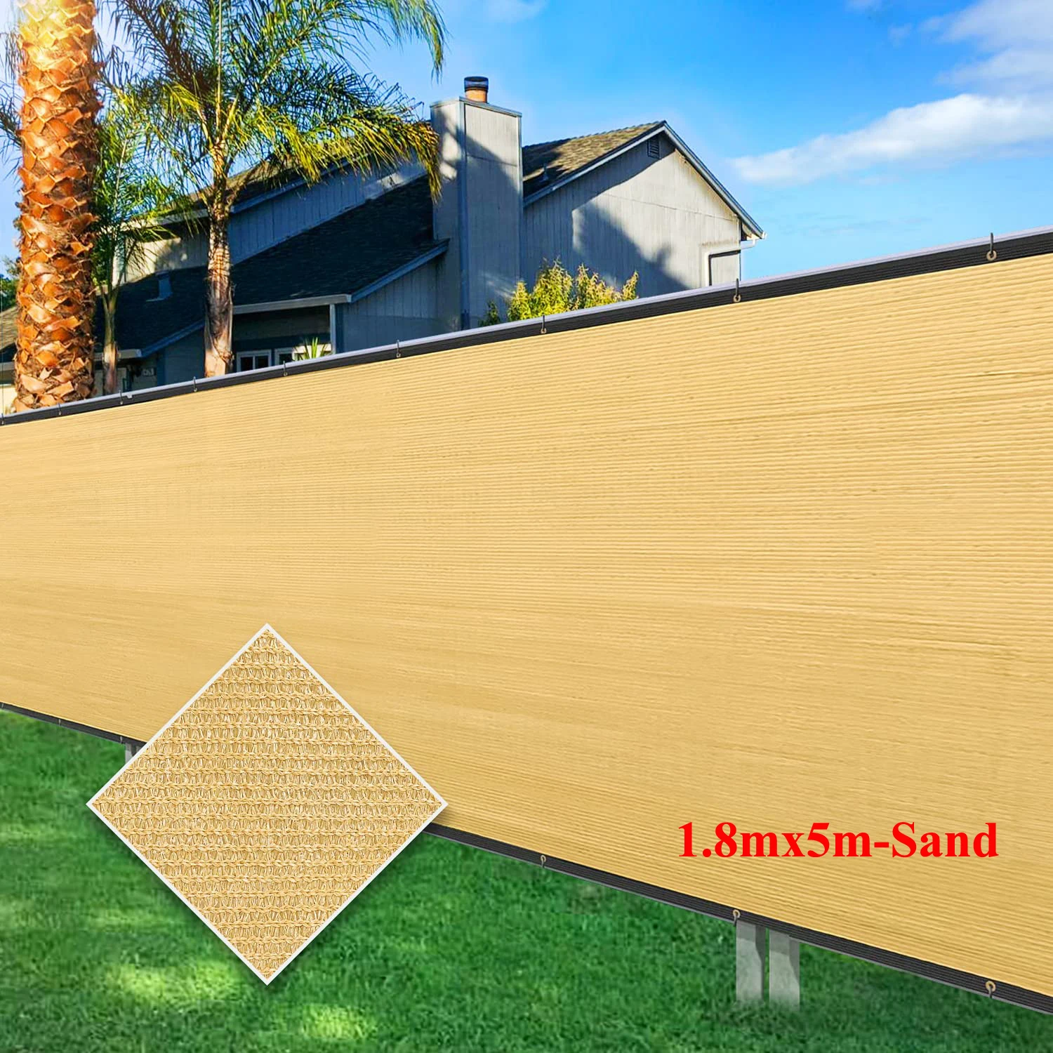 Grau Zaun Privatsphäre Screen Windschutz-Heavy Duty Fechten Mesh Schatten Net Abdeckung für Wand Garten Hof Hinterhof-Zip krawatten Enthalten – Detail 39
