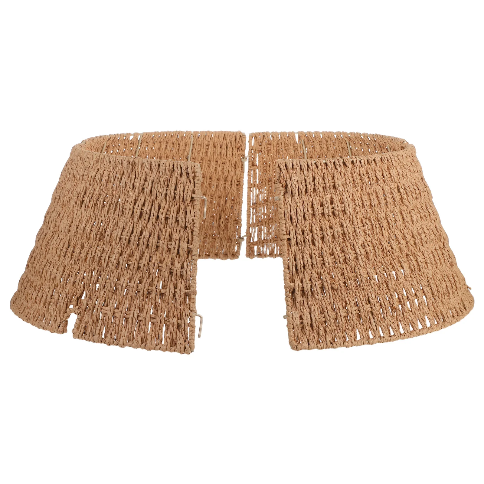 

24 Inch Christmas Tree Collar Paper Rope Woven Farmhouse Skirt Basket Base Ring Detachable For Artificial Tree Xmas Decor Party
