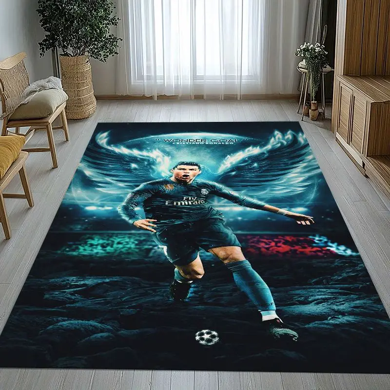 CR7 Ronaldo Cristiano Soccer Football Legend Theme Soft Non-Slip Area Rug for Living Room,Bedroom Carpet Mat for Sofa,Home Decor