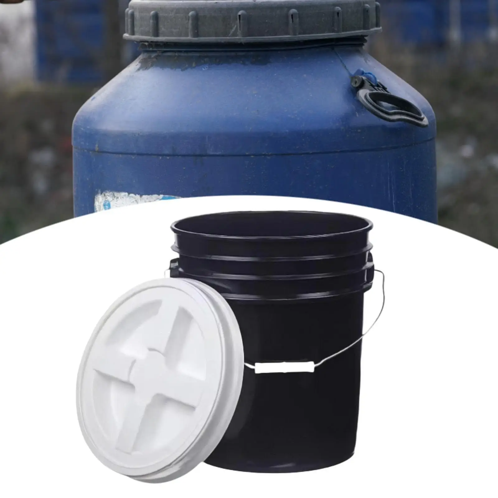 20L Leakproof Storage Bucket Pail Durable PP Material Plastic Container with Handle for Household and Outdoor