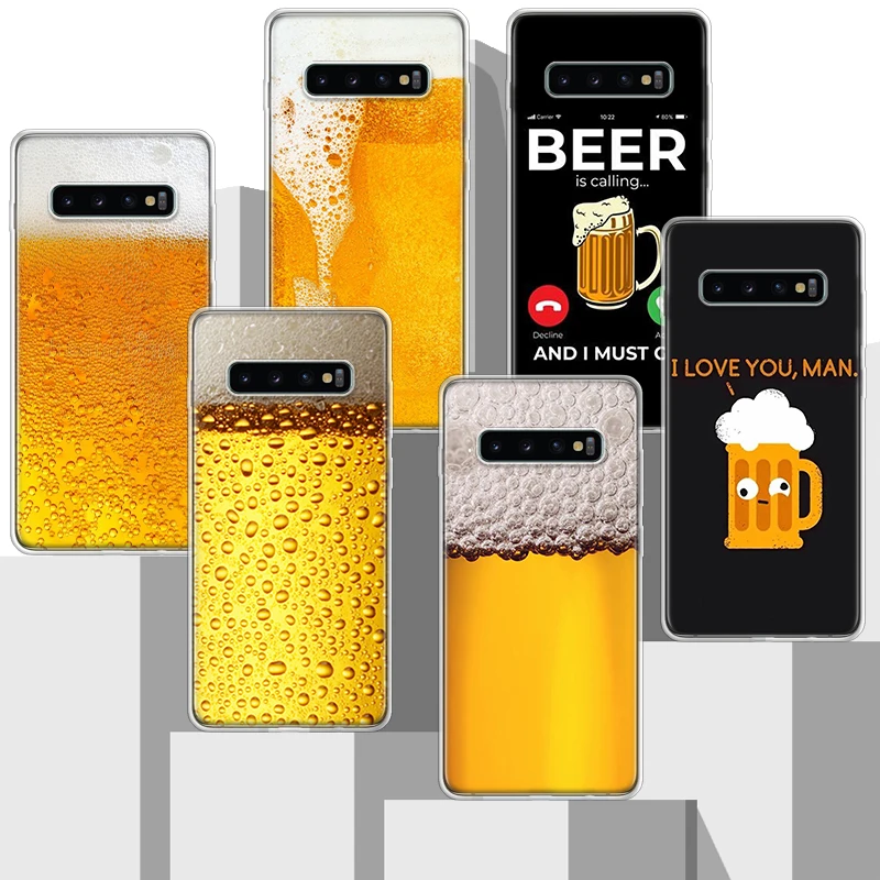 World Beers Alcohol Summer Bubble Soft Silicone Phone Case For Samsung Galaxy S24 S23 S22 Ultra S21 S20 FE S10 Plus S10E S9 S8 +