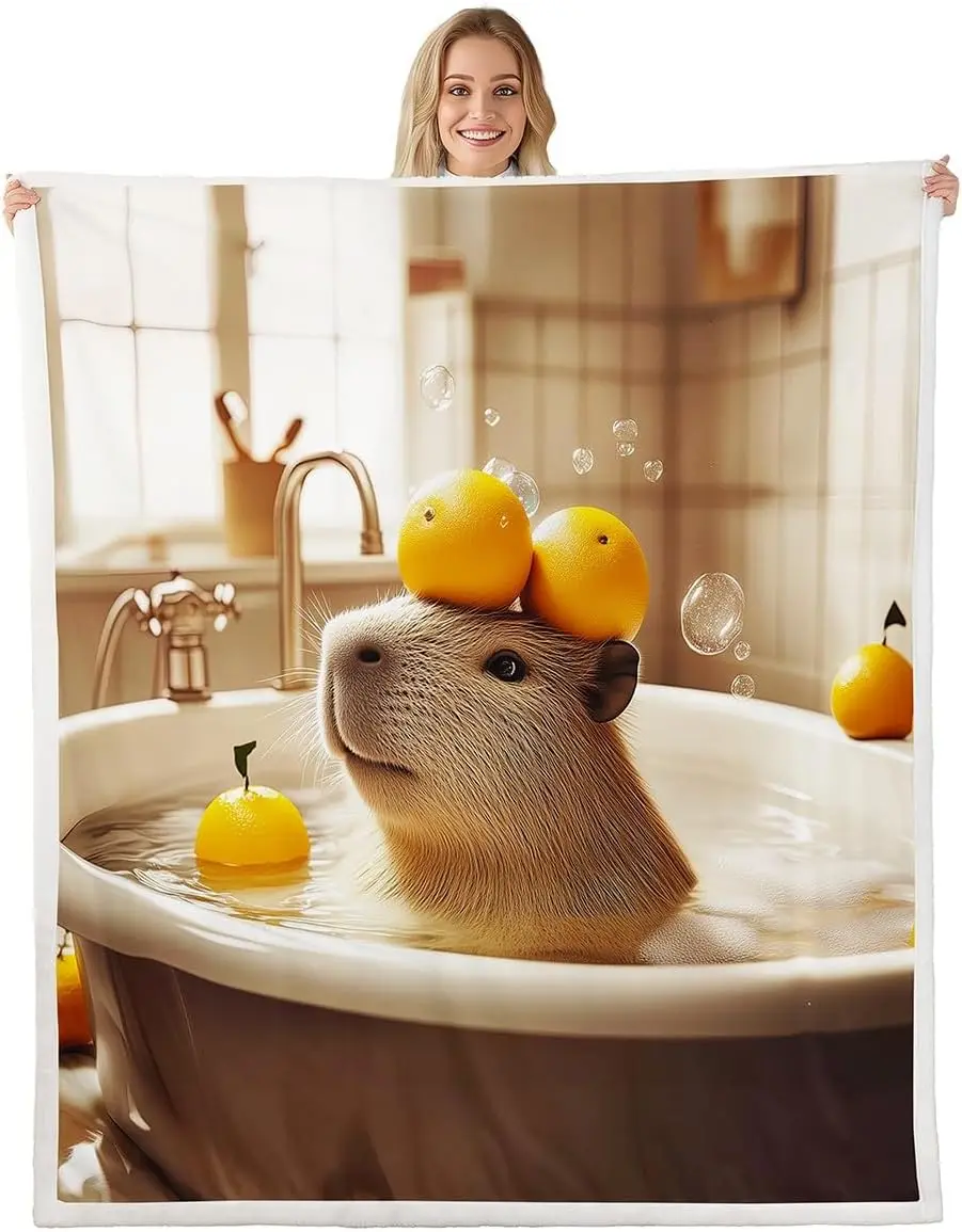 

Одеяло с капибарой, размер королевы, фланелевое одеяло с милыми животными, милый декор для спальни с изображением капибары для домашних животных для детей, мальчиков и девочек