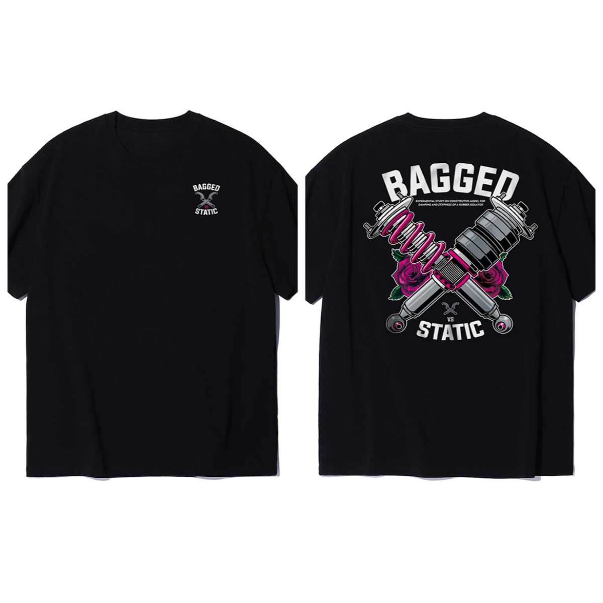 

2025 Summer New Wringing Teeth Shock Absorb JDM Modified Car Print Fashion Casual High Quality Breathable Men's T-shirt