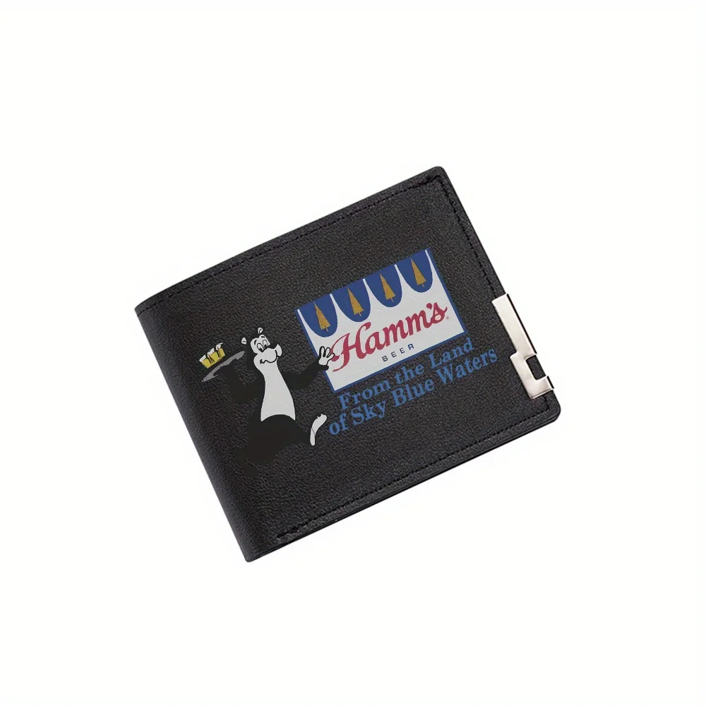 

Bear serving Hamm's beer logo blue water Men's Wallet Printing Design Simple Modern Stylish Business Father's Boyfriend's Christ