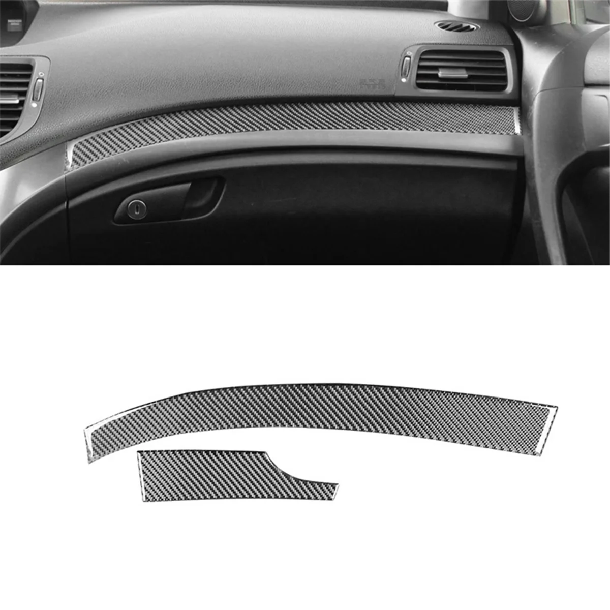 For Acura TSX 2009-2014 LHD Carbon Fiber Center Console Glove Box Panel Strip Trim Interior Accessories