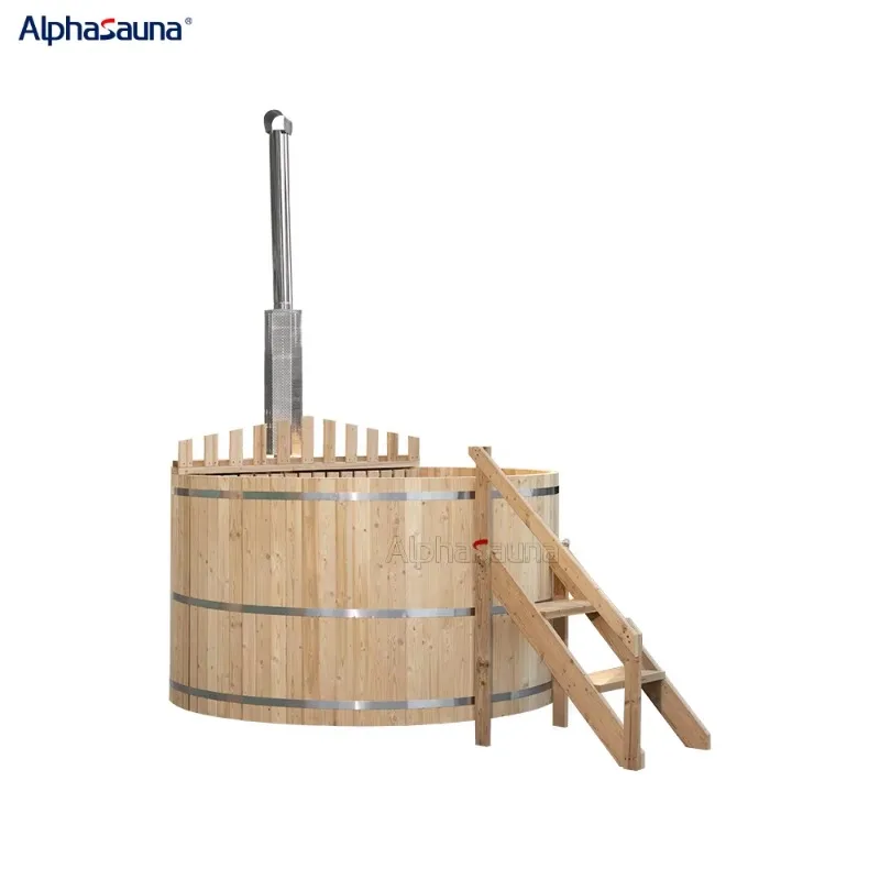 Indoor Wood-fired Heated Bathtub Spa With Built-in Heater Freestanding Soaking Bathtub-Factory Direct Sales