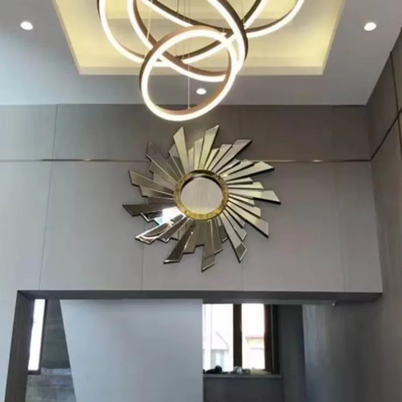 98*98cm European Light Luxury Background Wall Decoration Mirror Living Room Hanging Patchwork Mirror Creative Mirror