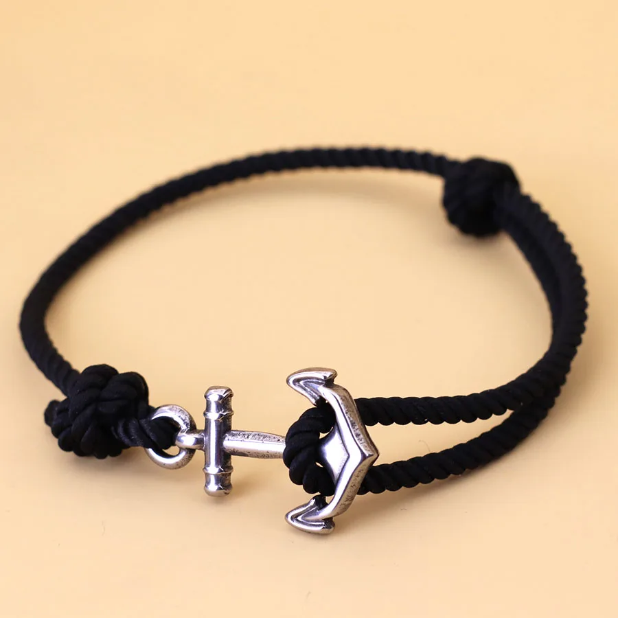 Marine Style Anchor Bracelet For Men Handmade Adjustable Grade A String Braslet Beach Surfing Wrap Braclet Cycling Accessories