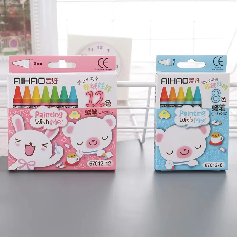8/12/24 Warna Krayon Lilin Gambar Set Artis Cat Minyak Pastel Pensil untuk Anak Sekolah Sketsa Perlengkapan Siswa Hadiah Alat Tulis