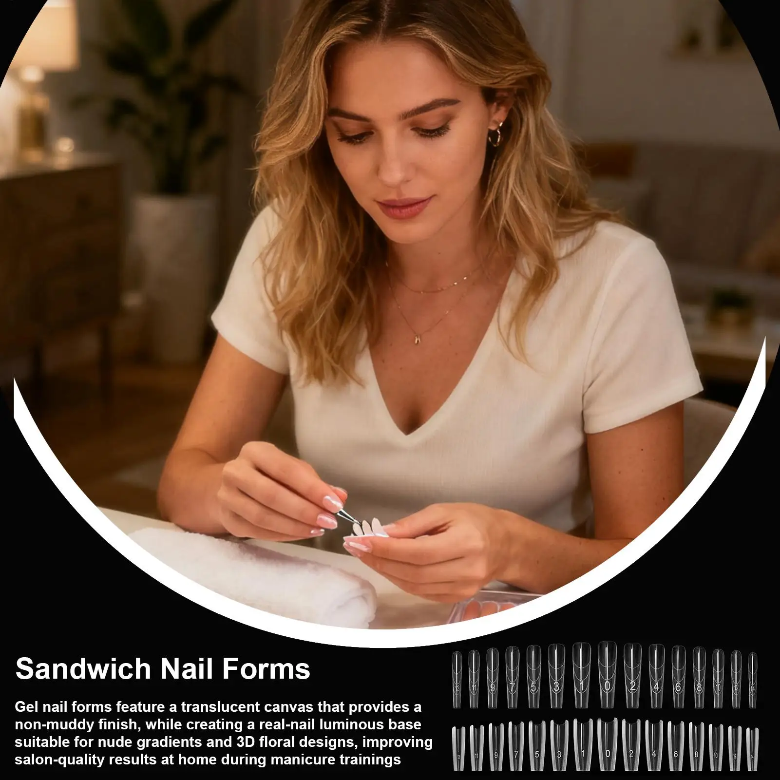 

Nail Forms 240 Pieces Translucent Fingernails Crafting Gel Nail Extension Forms for Beginners Professionals Women Girlfriend