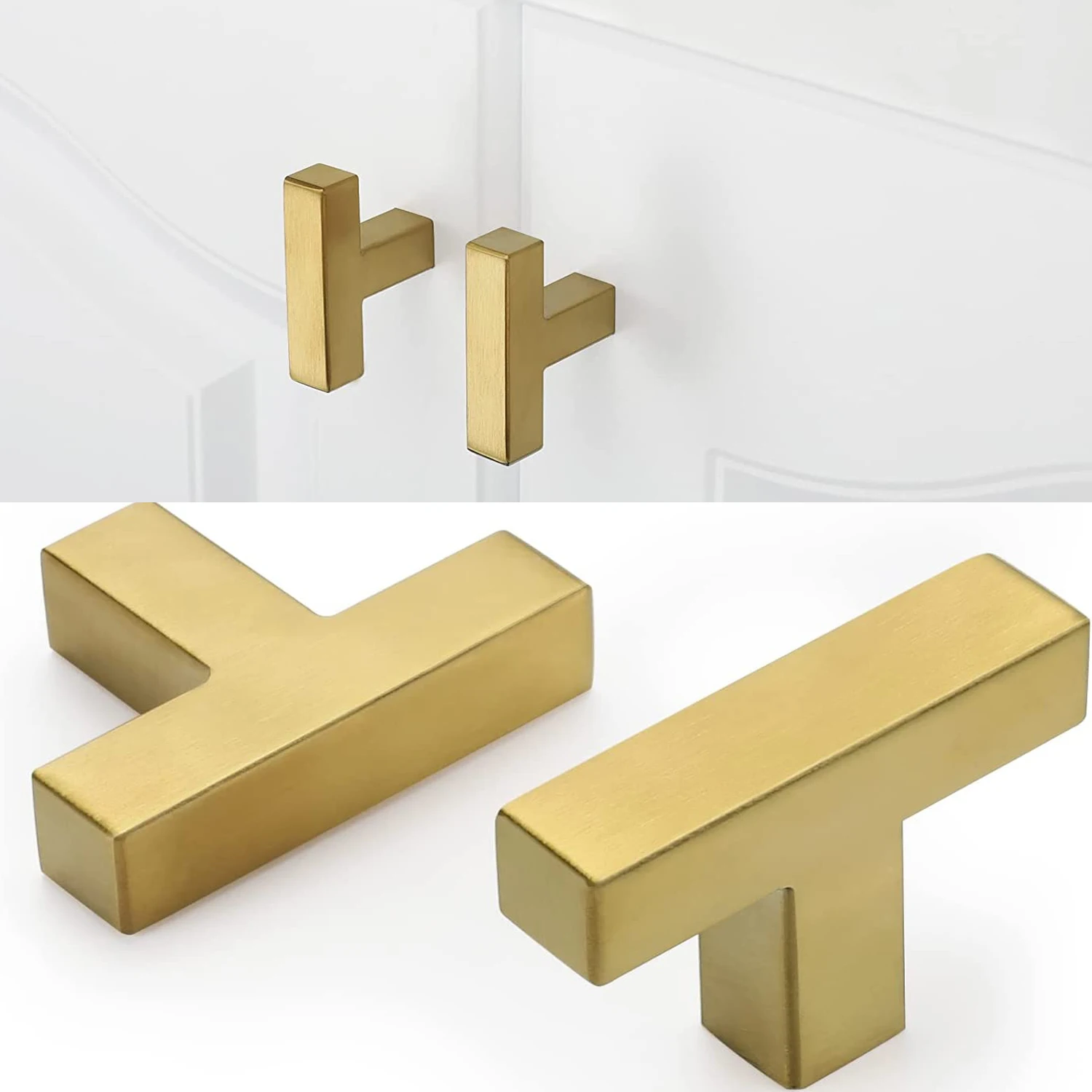 Goldenwarm Gold Cabinet Knobs Kitchen Cabinet Handles Stainless Steel Cabinet Hardware Gold Knobs Handles Pulls for Bathroom